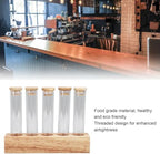 Yosoo Health Gear Coffee Bean Jars Canisters, Glass Coffee Storage Containers with Wood Base, Airtight Single Dose Bean Storage Tubes, Espresso Cellars with Stand (5 Hole) - Image 7