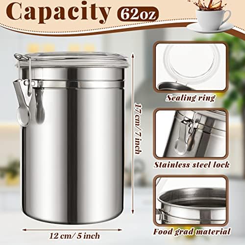 Lallisa 9 Pcs 62 Fl oz Stainless Steel Kitchen Canisters - Image 2