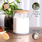 Set of 2 Large Glass Food Storage jar, 100 FL OZ (3000ml) Glass Flour Canister with Airtight Bamboo Lids for Kitchen Corner, BPA-Free Flour Container for Sugar, Ground Coffee, Rice and Dry Food - Image 3