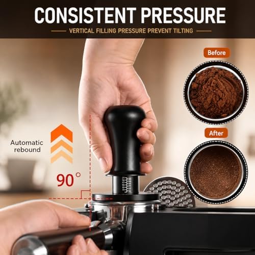 51mm Premium Professional Barista Kit 4-in-1: Double Spring Loaded Self-Leveling Espresso Tamper with WDT Tool, Dosing Funnel & Anti-Slip Base. Anodized Aluminum for 51mm - 51.5mm Portafilters. - Image 2