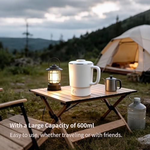 Travel Electric Kettle, 600ml Portable Hot Water Boiler, 600W Fast Heating with Smart Temperature Control for Trips, Camping, and Outdoor Use (US Plug, 110V) - Image 5