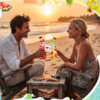 Vesici 6 Set Watermelon Glass Cups 16 oz Summer Drinking Tumbler with Lid Straw and Stopper Can Shaped Beer Iced Coffee Cup Appreciation Gifts with Cards and Bow for Summer Party Favor Decorations - Image 4