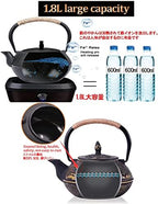 Tea Kettle,Cast Iron Teapot in Japanese Style,Tetsubin Tea Kettle with Stainless Steel Infuser,1.8L Die Casting Pattern Stove Safe Kettles,Traditional Iron Teapots(Color:particle bronze) (Size : Part - Image 6