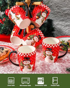 HASENSE Christmas Coffee Mugs Set of 6, 16oz Cups with Snowman Pattern - Image 6