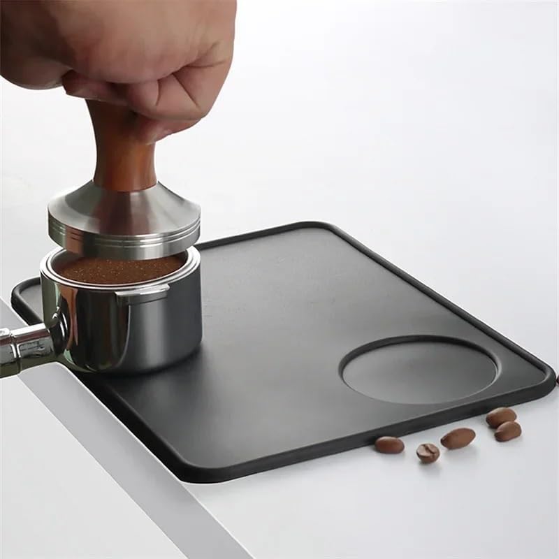 Black Coffee Tamper Mat Silicone Anti-skid Espresso Coffee Tamping Rest Holder Corner Edge Pad Compatible with Home Office Bar Coffee ShopNO.1041(Corner mat) - Image 3