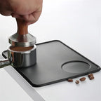 Black Coffee Tamper Mat Silicone Anti-skid Espresso Coffee Tamping Rest Holder Corner Edge Pad Compatible with Home Office Bar Coffee ShopNO.1041(Flat mat) - Image 3