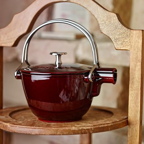 Staub Cast Iron 1-qt Round Tea Kettle - Grenadine, Made in France - Image 2