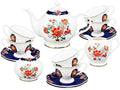 fanquare 21 Piece Old Victorian Porcelain Tea Set for 6, Royal British Floral Tea Cup Set for Women, Wedding Tea Party Set for Adults by fanquare