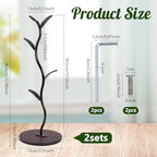 2Pcs Mug Holder Stand, Iron Countertop Mug Tree 5 HooksTree Rack for Counter Cafe Accessories Breakroom Decor & Kitchen Organizer Storage Stand (Black) - Image 2