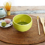 Kyoto Kiyomizu-yaki Earthenware Matcha Bowl - Rokuro Suji – 20.2 fl oz Charming Form, Lead-Free, Gift Box Included - Ideal for Tea and Café au Lait Made in Japan (Yellow Green) - Image 6