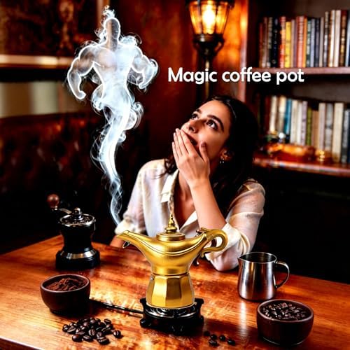 Aladdin Espresso and Coffee Maker, Moka Pot, Stovetop Espresso Maker, Portable Aladdin Coffee Pot, Aluminium Moka Pot 3 Cups (5 Oz - 150 Ml) Golden - Image 3
