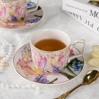KAMMAK Tea Cups and Saucers Set of 2, Porcelain Coffee Cups, NX022 - Image 7