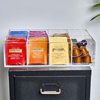 Heavy-Duty Acrylic Tea Bag Organizer, 8-Compartment Storage Box - Image 2