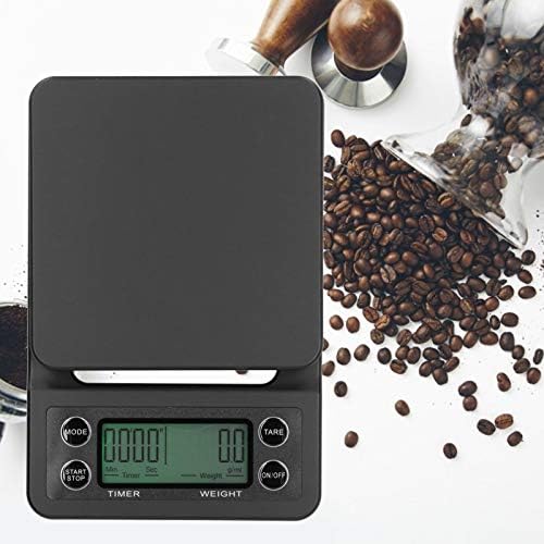 Electronic Scale with Anti Slip Pad ABS Coffee Scale with Timer 0.1g-3kg Black Digital Food Scale for Kitchen 5x8x1in - Image 5