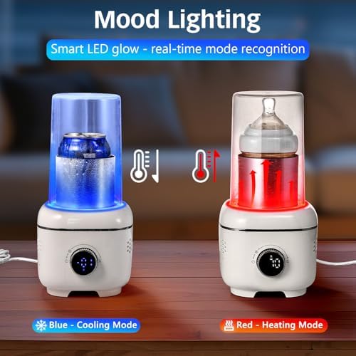 Coffee Warmer with Mood Light,Tea Warmer with Thermal Cover, 2-in-1 Coffee Mug Warmer for Desk(Cooling&Heating),Electric Coffee Mug Warmer for Coffee Tea Juice Yogurt -White - Image 7