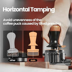 MHW-3BOMBER 54mm Espresso Tamper, Double Spring Loaded Tamper, Self Leveling without Tilting, 53mm Coffee Tamper with Wood Cover, 53.35mm Ripple Base, T7127 - Image 3
