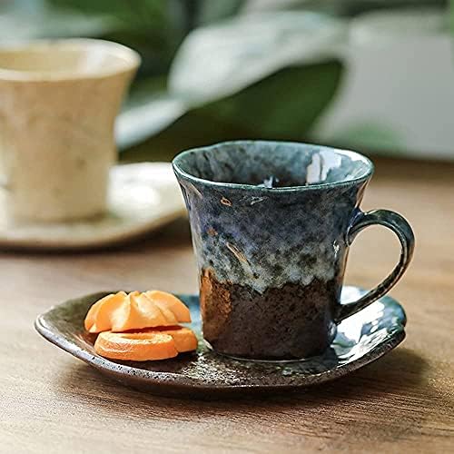 tea cups and saucers,Coffee Ceramic Cups Handmade Simple Japanese Cup and Saucer Set Afternoon Tea Milk Breakfast - Image 3