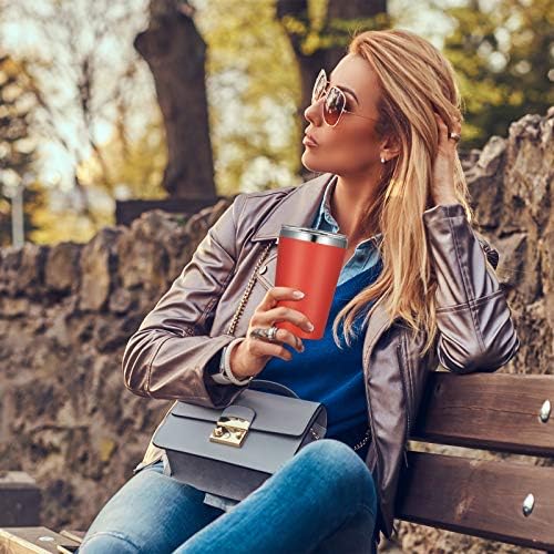 VEGOND 12oz Tumbler Stainless Steel Tumbler bulk Vacuum Insulated Double Wall Travel Tumbler with Lid and Straw Reusable Tumbler, Brick Red 6 Pack - Image 5