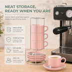 3 Ounce Espresso Cups Set of 4, Pink - Image 5