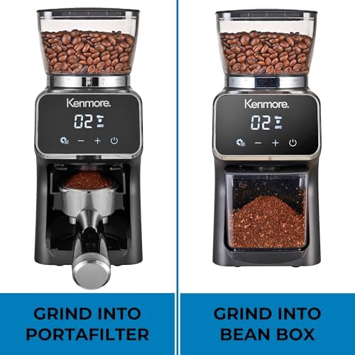 Kenmore Conical Burr Coffee Grinder - Electric Maquina de Moler Café for Espresso, French Press, Drip, Adjustable Grind Size, Bean Mill, Digital Control, Spice Grinding, Home Use - Image 6