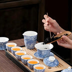 ICHAG 14-Piece Portable Gongfu Set, Yangzhi Jade Porcelain Gaiwan Kit with Anti-Mold Resin Tray & Color-Changing Pet, Travel Teaware for Home, Office, Camping, Gift for Lovers - Image 2