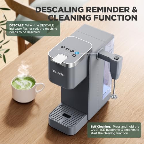 Tastyle Single Serve Coffee Maker with Built-in Detachable Milk Frother - Image 6