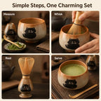 Ceramic Matcha Set with Bamboo Whisk, Scoop and Holder for Home Tea Making - Image 7
