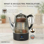 Mixpresso 4 Cup Small Electric Percolator Coffee Pot, Stainless Steel - Image 4