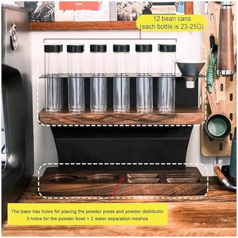 12 Tubes Coffee Bean Cellar, Single Dose Coffee Bean Storage Tubes, with Hopper/Exhaust Valve, for Coffee Bean Cellar - Image 7