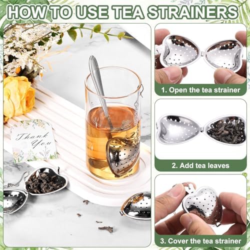 uxcell 25 Set Bridal Shower Tea Party Favor for Heart-shaped, Silver - Image 6