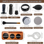 26 PCS Espresso Accessories Kit, 53mm Espresso Tools kit with espresso tamping station,Distributor,Tamper,WDT tool espresso,Dosing Funnel,Brush,Puck Screen,Coffee Stencils,Air blower ﻿ - Image 2