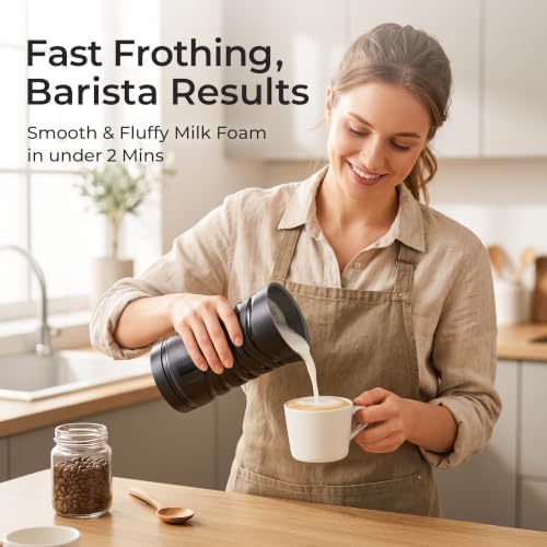 Large Capacity Milk Frother 430ml, 4-in-1Electric Milk Steamer and Frother - Image 2