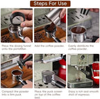 8 PCS Espresso Accessories with Wooden Storage Box, Espresso Tool Kit with Espresso Tamping Station, Distributor, Stirrer, Dosing Funnel, Needle Distributor, Puck Screen (54mm) - Image 3