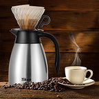 Tiken 34 Oz (1 L) Stainless Steel Thermal Coffee Carafe and French Press Coffee Maker, Silver - Image 7