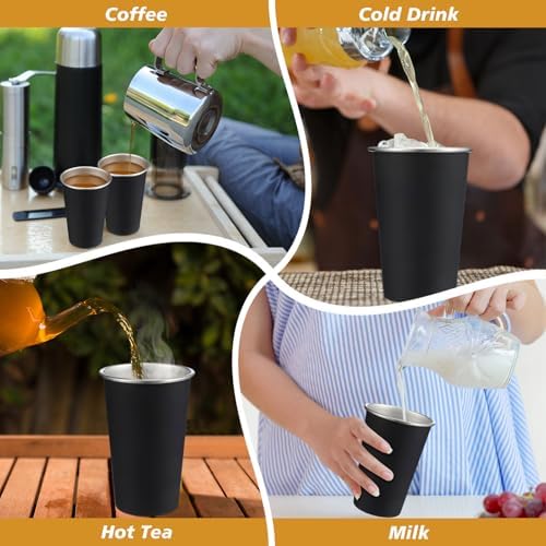 Mimorou 20 Pack 20 oz Stainless Steel Cups Metal Cup, Black - Image 5