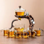 Tea Infuser,Lazy Kungfu Magnetic TeaPot,Semi-Automatic Drip Glass Teapots Heat-Resistant Tea Maker Set(Color:Style- E) by Unknown