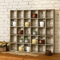 Kigley Oversize Coffee Mug Display Rack Wooden Shelves Rustic Shot Glass Display Case Travel Mug Shelf Wall Mounted Rack Holder Shadow Box(5 x 6,Brown) by Kigley