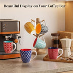 DOWAN 16 OZ Boho-Mosaic Coffee Mugs Set of 6, Large Ceramic Coffee Mugs with Handle, Bohemian Home Decor Gift Set for Housewarming, Wedding & Birthday - Image 3