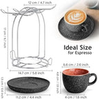 MIAMIO - Espresso Cup Set (2.7oz), Ceramic Espresso Mugs - Las Palmitas - Image 2