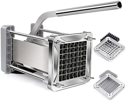 French Fry Cutter, Sopito Professional Potato Cutter Stainless Steel with 1/2-Inch and 1/4-Inch Blade Great for Potatoes Carrots Cucumbers by Sopito