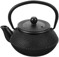 Xmas Small Cast Iron Teapot 0.3l Black Vintage Tea Kettle by Milisten
