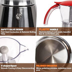 Electric Moka Pot 3-6 Cup 150-300ml Plastic Transparent Stovetop Espresso Maker Portable Stainless Steel Mocha Pot Percolator Italian Coffee Makers Greca Machine Cafe Classic for Home Camping - Image 5