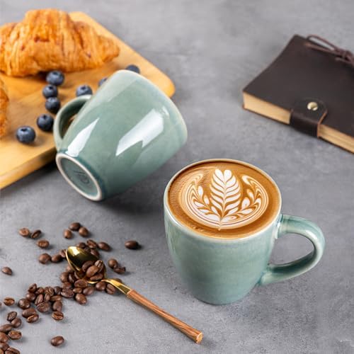 GBhome Ceramic Coffee Mugs Set of 4, 12oz Stoneware Coffee Mugs Set For Dad Mom Women MEN, Light Weight Coffee Cups for Latte/Tea/Beer/Hot Cocoa, Dishwasher & Microwave Safe - Image 5