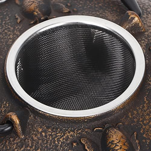 Cast Iron Teapot Japanese Tetsubin Tea Kettle Flat Top Cast Iron Tea Pot with Stainless Steel Infuser, Tea Kettle Cast Iron for Leaf Loose Tea and Blooming Flower Tea 0.9L - Image 7