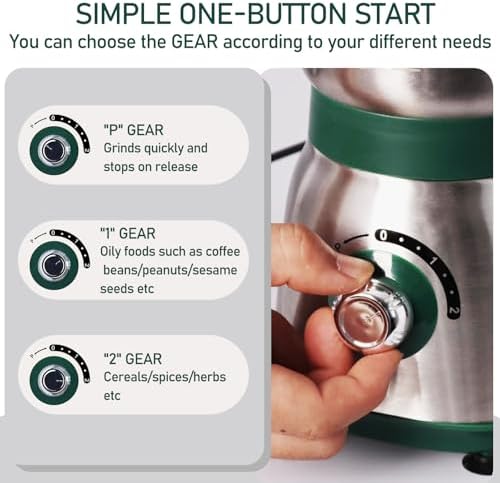Electric Grinder for Kitchen, 500W Spice Grinder for Coffee & Grains - Image 5