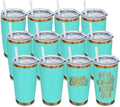 20 oz Tumbler Bulk Stainless Steel Tumblers with Lids and Straws MintGreen by MetalyaTumblers