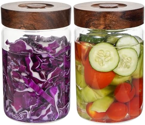 Glass Spice Jars Seasoning Containers Small Glass Jars with Lids Airtight Food Storage Canister for Kitchen Pantry Sugar Tea Coffee Bean Nuts Cookies Herbs Salt (30oz(900ml)*2 pack) - Image 3