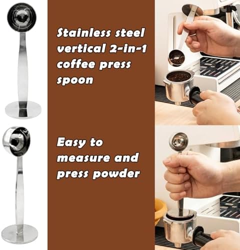 Espresso Knock Box Set, 67oz Stainless Steel Coffee Knock Box with Removable Knock Bar, Anti-Slip Rubber Base, Espresso Accessories Kit with Cleaning Brush & 2-in-1 Coffee Scoop - Image 4
