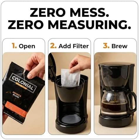 Colonial Coffee Decaf Dark Roast Hotel Filter Packs, 0.5oz, 50 Ct - Image 3