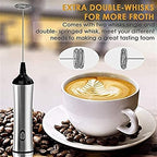 Stainless Steel Motor Milk Frother - Handheld Frother Whisk, Milk Foamer Frother, Mini Blender and Electric Mixer for Coffee, Frappe, Latte, Matcha - Image 7